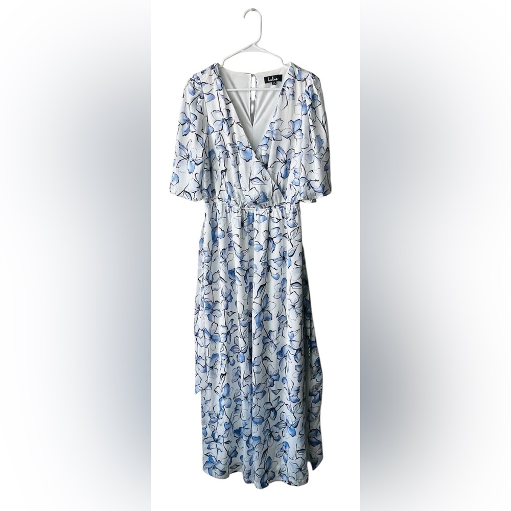 Lulu's Blue and White Floral Jumpsuit